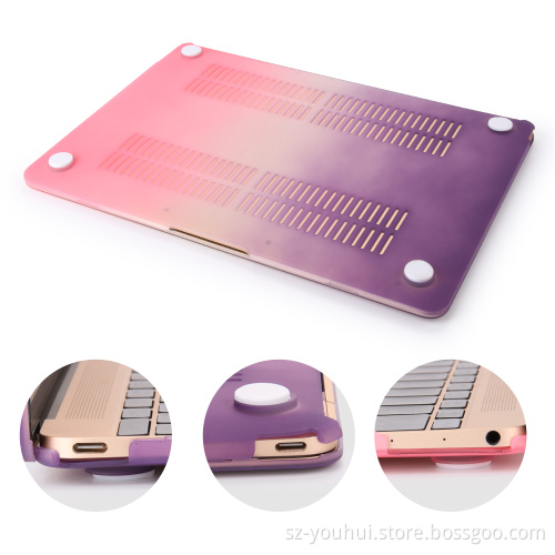 Hot rainbow spray color hard case for Macbook 12.1" with free gift case cover